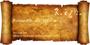 Kossuth Ádám névjegykártya