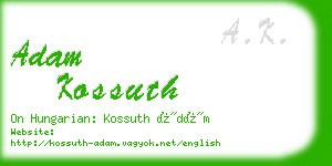 adam kossuth business card